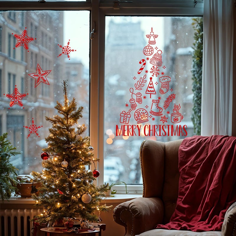 zosylley Christmas Stencils for Window Glass Large Christmas Stencils for Crafts Reusable Xmas Forest Deer Holiday Stencil for Painting on Wood Door Mats Fabrics Decor - Image 4